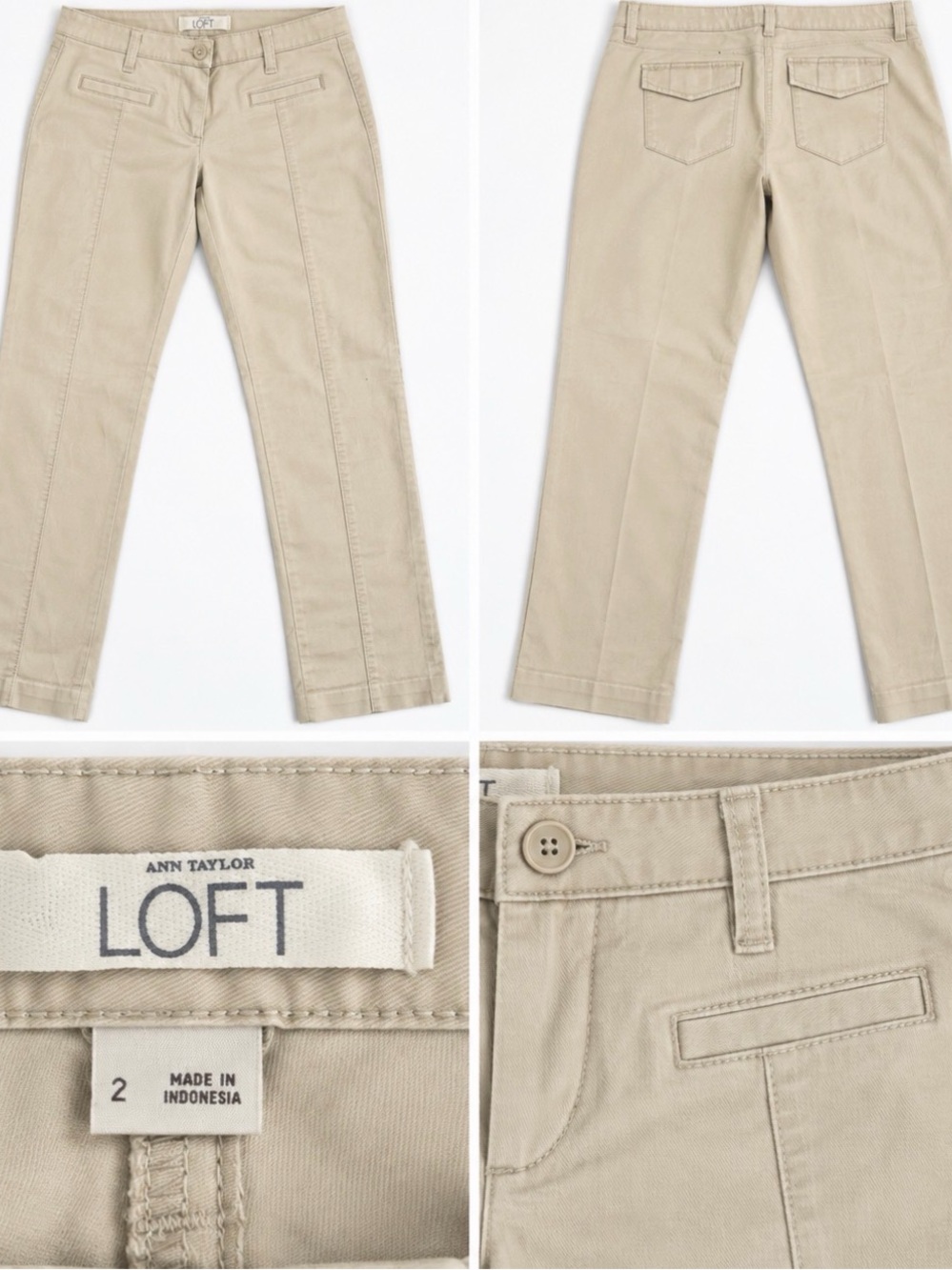 LOFT Girls Beige Straight-Leg Chinos
